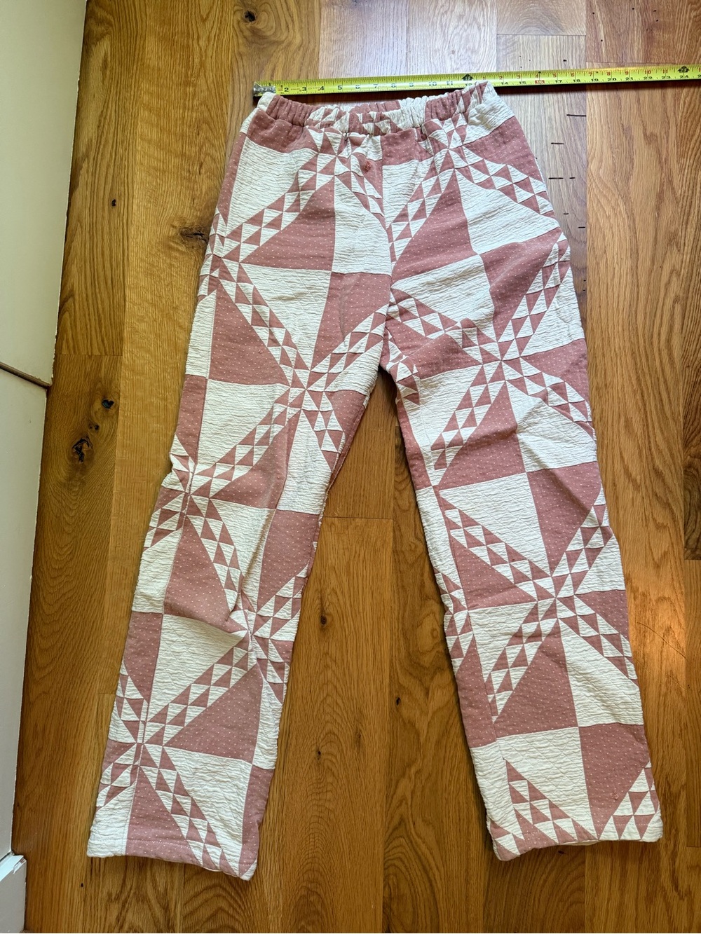 Womens Quilted Pink & White Patterned Bottoms